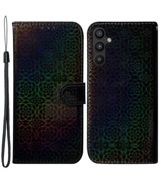 Zwart - leder hoesje met polsbandje - Samsung Galaxy A54 5G