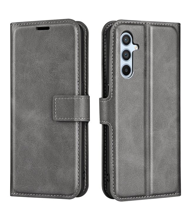 Grijs - faux leder portemonnee hoesje voor de Samsung Galaxy A54 5G