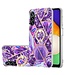 Donkerpaars - marmer design tpu hoesje met standfunctie voor de Samsung Galaxy A54 5G