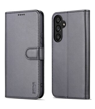 Azns Zwart - faux leder hoesje - Samsung Galaxy A54 5G