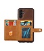 Bruin - card slots faux leder tpu hoesje voor de Samsung Galaxy A54 5G