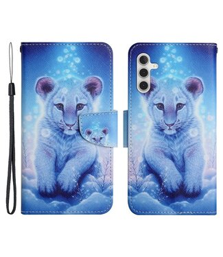 Luipaard - leder hoesje met handig koordje - Samsung Galaxy A54 5G