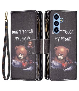 Beer - design ritssluiting leder hoesje met koord - Samsung Galaxy A54 5G