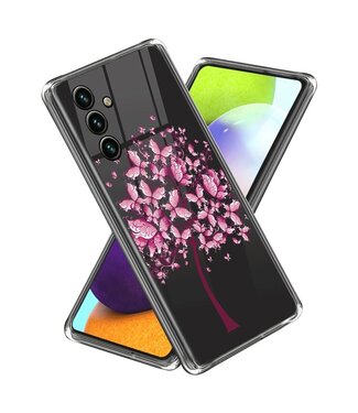 Roze bloemen - tpu hoesje - Samsung Galaxy A54 5G