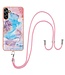 Melkweg Marmer Blauw - marmer design tpu hoesje met koord voor de Samsung Galaxy A54 5G