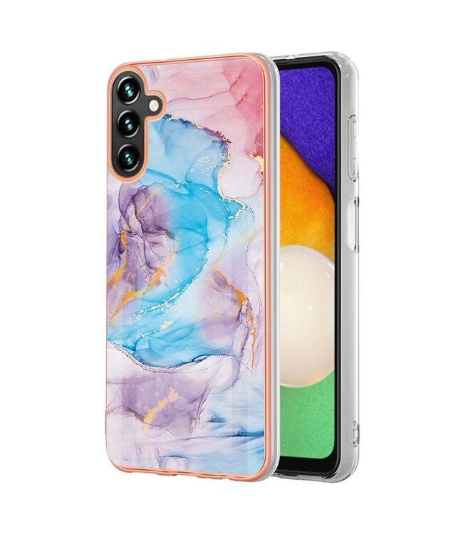 Melkweg Marmer Blauw - marmer design tpu hoesje voor de Samsung Galaxy A54 5G