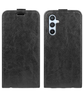 Zwart - flipcase faux leder hoesje - Samsung Galaxy A54 5G