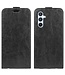 Zwart - flipcase faux leder hoesje voor de Samsung Galaxy A54 5G