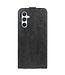 Zwart - flipcase faux leder hoesje voor de Samsung Galaxy A54 5G
