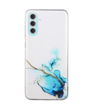 Blauw - marmer design hoesje - Samsung Galaxy A54 5G