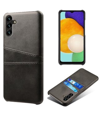 Zwart - faux leder + hardcase hoesje - Samsung Galaxy A54 5G