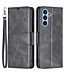 Zwart - faux leder portemonnee standfunctie hoesje met polsbandje voor de Samsung Galaxy A54 5G
