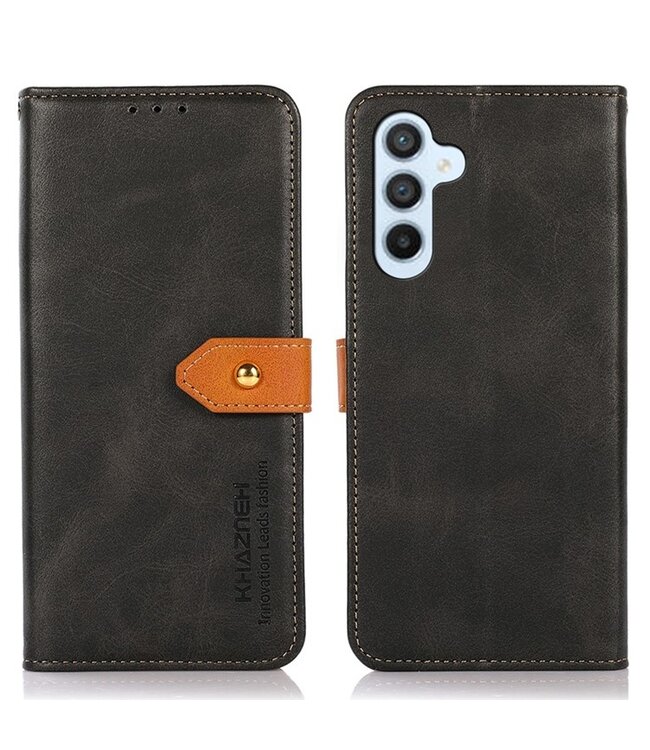 Zwart - faux leder hoesje voor de Samsung Galaxy A54 5G