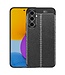 Zwart - litchee skin tpu hoesje voor de Samsung Galaxy A54 5G