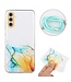 Geel - marmer design hoesje met koord voor de Samsung Galaxy A54 5G
