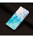 Blauw / Groen - faux leder hoesje met polsbandje voor de Samsung Galaxy A54 5G