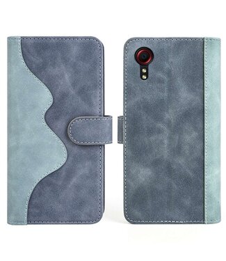 Blauw - leder hoesje - Samsung Galaxy Xcover 5