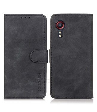 Zwart - lederen hoesje - Samsung Galaxy Xcover 5