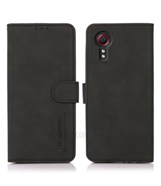 Zwart - lederen hoesje - Samsung Galaxy Xcover 5