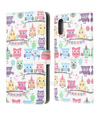 Schattige uilen - design bookcase met standfunctie lederen hoesje - Samsung Galaxy Xcover 5