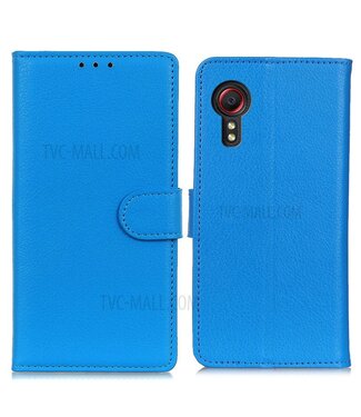 Blauw - leder hoesje - Samsung Galaxy Xcover 5