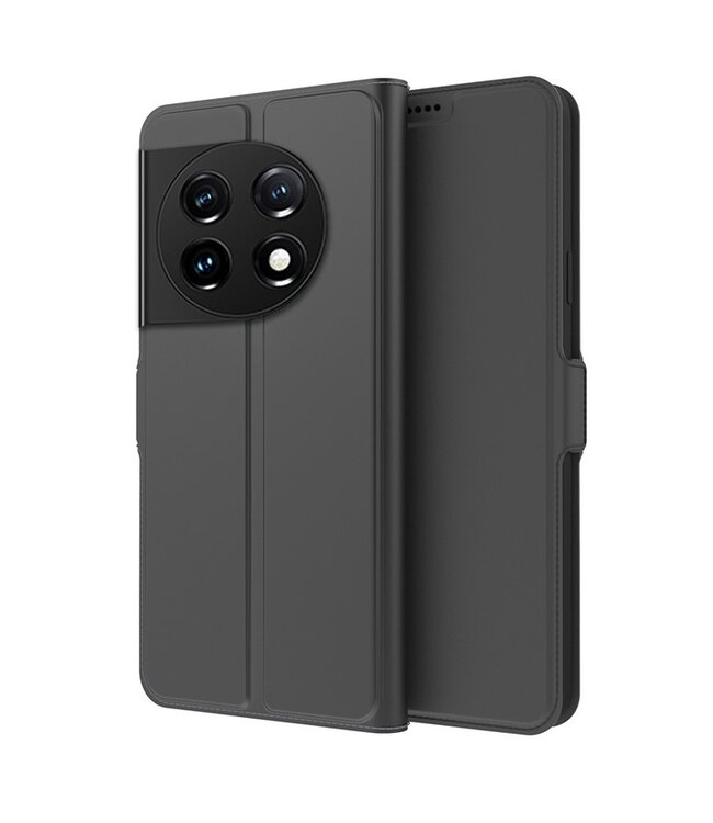 Zwart Design Flip-Folio Hoesje met Kaarthouder en Standaardfunctie voor de OnePlus 11