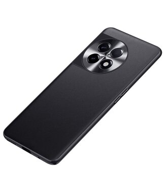 Zwart PU-leer TPU-PC hoesje met metalen lens voor OnePlus 11 Stevig, duurzaam en anti-slip. Volledige toegang tot knoppen en poorten.