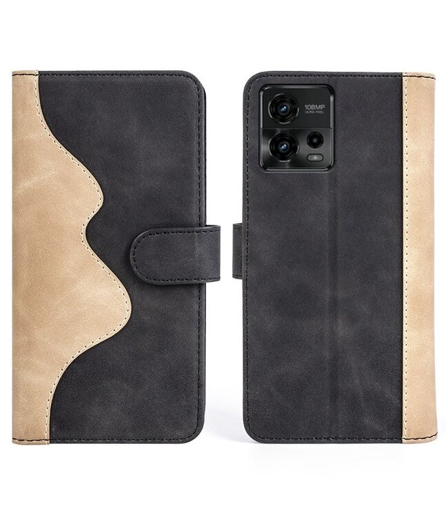 SoFetch Motorola Moto G72 4G hoesje - zwart Kunstlederen cover