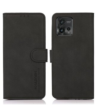 Khazneh Motorola Moto G72 4G hoesje - boek design - zwart