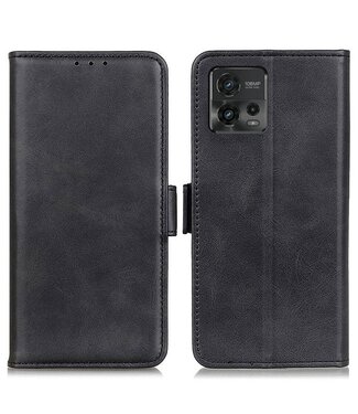 SoFetch Motorola Moto G7 4G - Zwart Leren Bookcase Case - Koeienhuid textuur