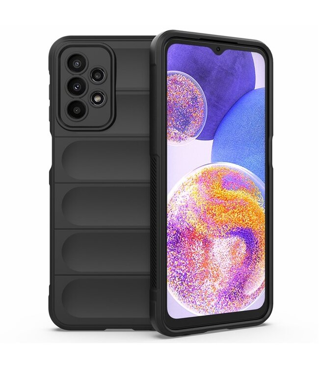 SoFetch Tpu - Backcover Hoesje voor de Samsung Galaxy A23 5G / 4G - Zwart