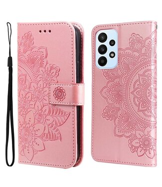 SoFetch Echt Leder - Bookcase Hoesje - Samsung Galaxy A23 5G / 4G / M23 5G / F23 5G - Rosegoud