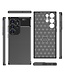 SoFetch AntiKras Carbon Fiber Textuur Soft TPU Schokbestendige Beschermhoes voor de Samsung Galaxy S23 Ultra Zwart