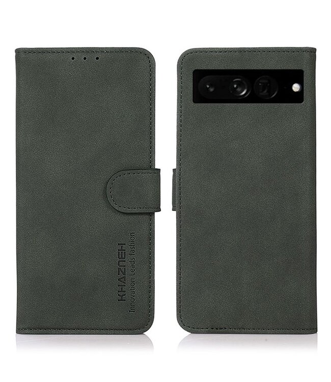 Khazneh legergroen wallet hoesje Google Pixel 7 Pro