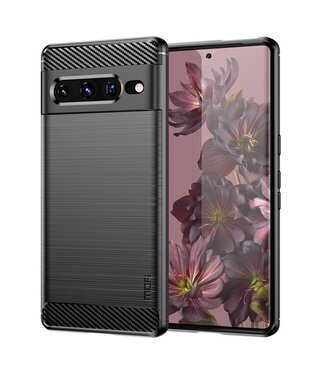 Mofi MoFi carbon TPU backcover hoesje Google Pixel 7 Pro - zwart