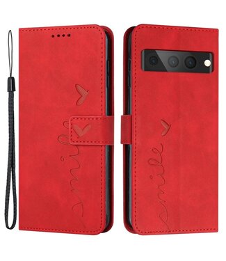 SoFetch SoFetch smile bookcase hoesje Google Pixel 7 Pro - rood