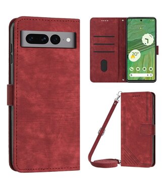 SoFetch SoFetch koord bookcase hoesje Google Pixel 7 Pro - rood