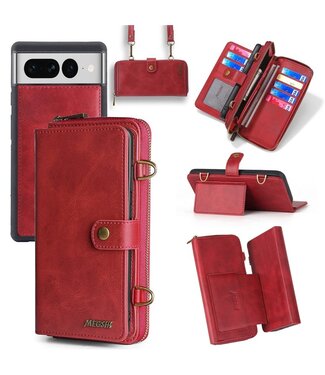 Megshi Megshi 2-in-1 portemonnee hoesje Google Pixel 7 Pro - rood