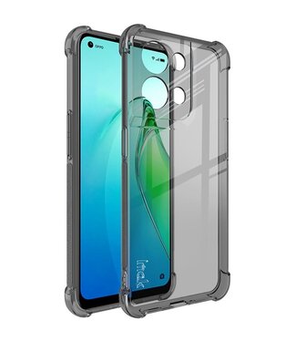 IMAK iMak shockproof TPU backcover hoesje Oppo Reno 8 - transparant/zwart