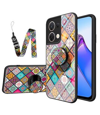 SoFetch SoFetch kleurrijk kickstand backcover hoesje Oppo Reno 8