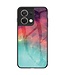 SoFetch rood/cyaan glossy heelal backcover hoesje oppo reno 8