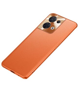 SoFetch SoFetch leren coating hybride backcover hoesje Oppo Reno 8 oranje