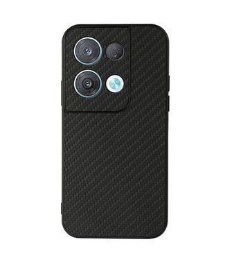 SoFetch SoFetch carbon backcover hoesje Oppo Reno 8 zwart