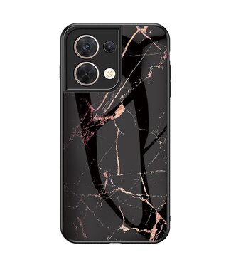 SoFetch SoFetch marmer backcover hoesje Oppo Reno 8 zwart/goud