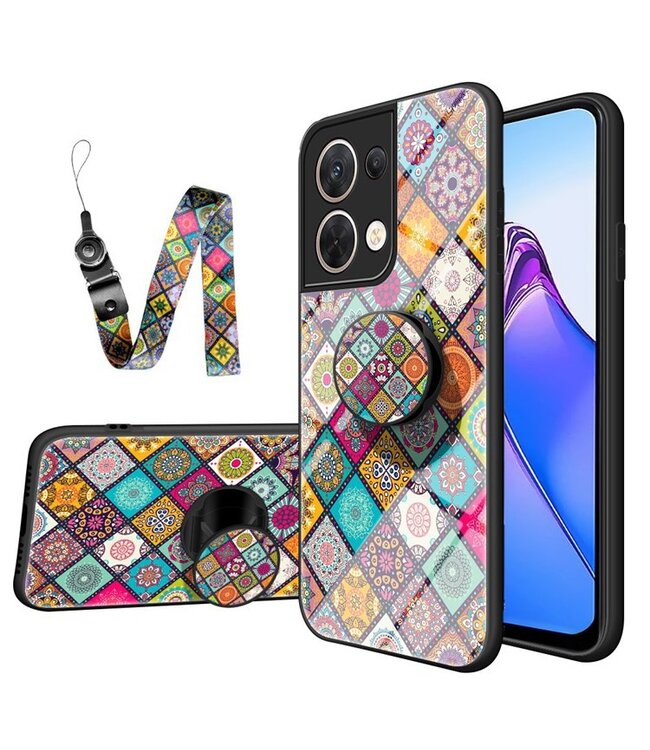 SoFetch  kleurrijk kickstand backcover hoesje oppo reno 8