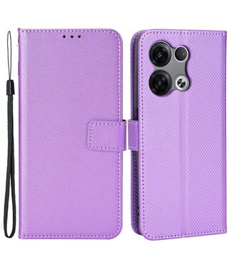SoFetch SoFetch diamanttextuur bookcase hoesje Oppo Reno 8 - paars