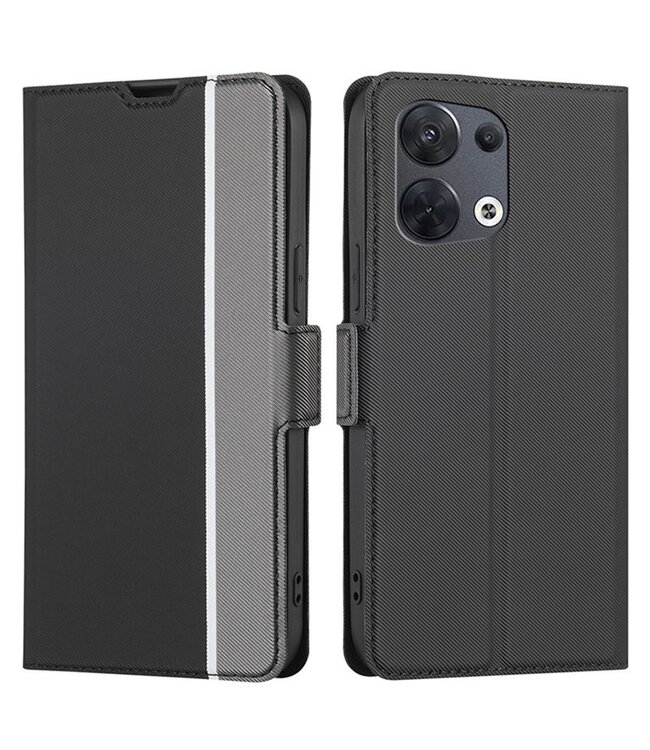 SoFetch zwart duocolor bookcase hoesje oppo reno 8