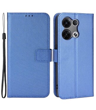 SoFetch SoFetch diamanttextuur bookcase hoesje Oppo Reno 8 blauw