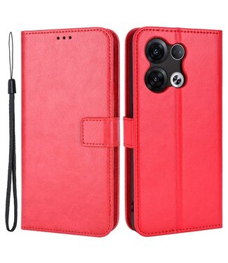 SoFetch SoFetch diamanttextuur bookcase hoesje Oppo Reno 8 rood