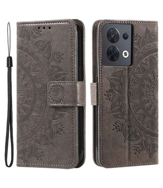 SoFetch SoFetch mandala bookcase hoesje Oppo Reno 8 grijs